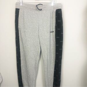 ADIDAS | Gray & Black Drawstring Waist Sweatpants Joggers Women’s Size Large